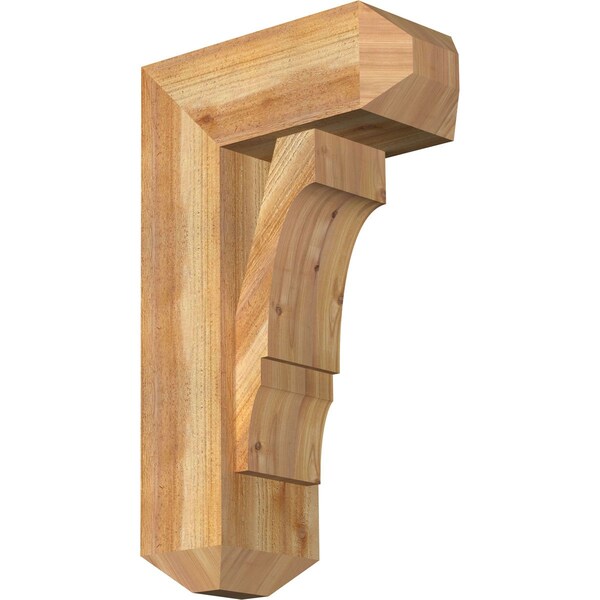 Ekena Millwork Balboa Craftsman Rough Sawn Bracket w/ Offset Brace, Western Red Cedar, 8"W x 18"D x 30"H BKT0806X18X30BOA04RWR - main